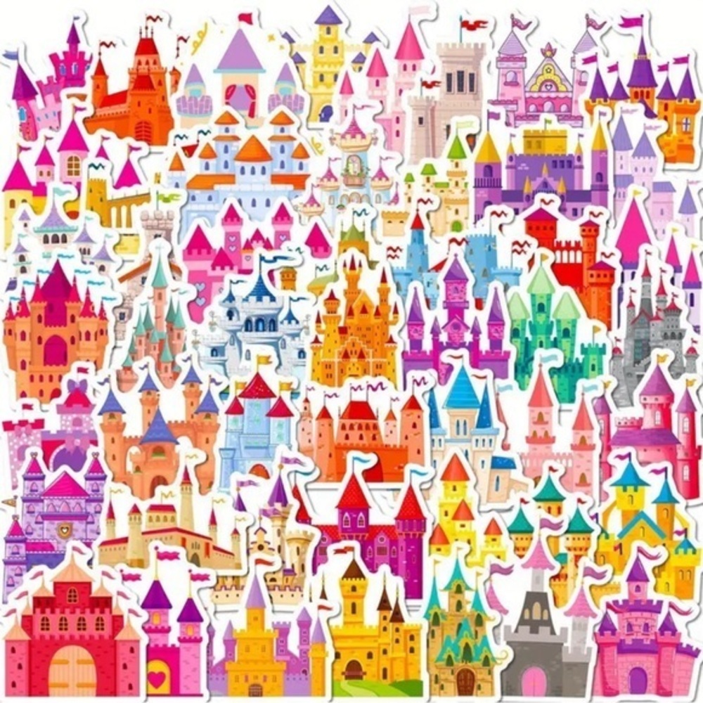 50pcs castle stickers